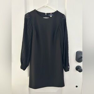 Tommy Hilfiger Black A-Line Dress Chiffon Sleeves Size 8P